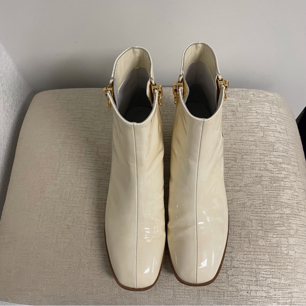 JOIE RUBEE DOUBLE ZIP PATENT LEATHER FLAT GOGO BOOTIE - Picture 13 of 15